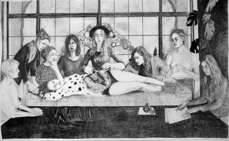 ' The Anatomy Lesson', 2013, 250 x 150 cm, pencil and eraser on paper. Courtesy of André Verhulst (Bruges, Belgium)